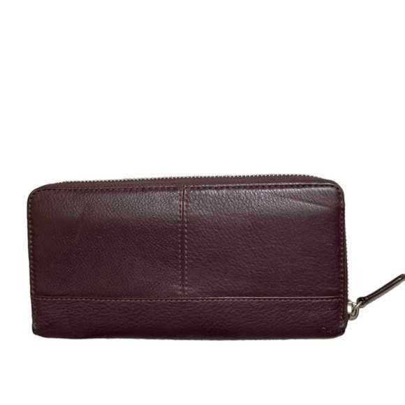 Coach purple leather zipper accordion clutch wallet - Picture 8 of 10